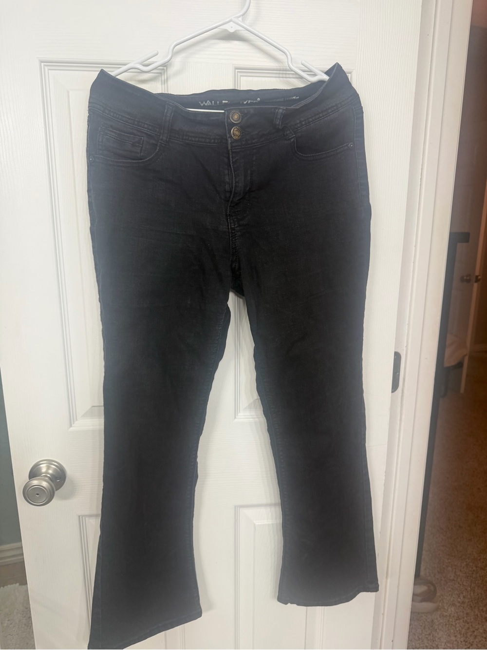 Wallflower Black Flare Jeans with Double Button Waist